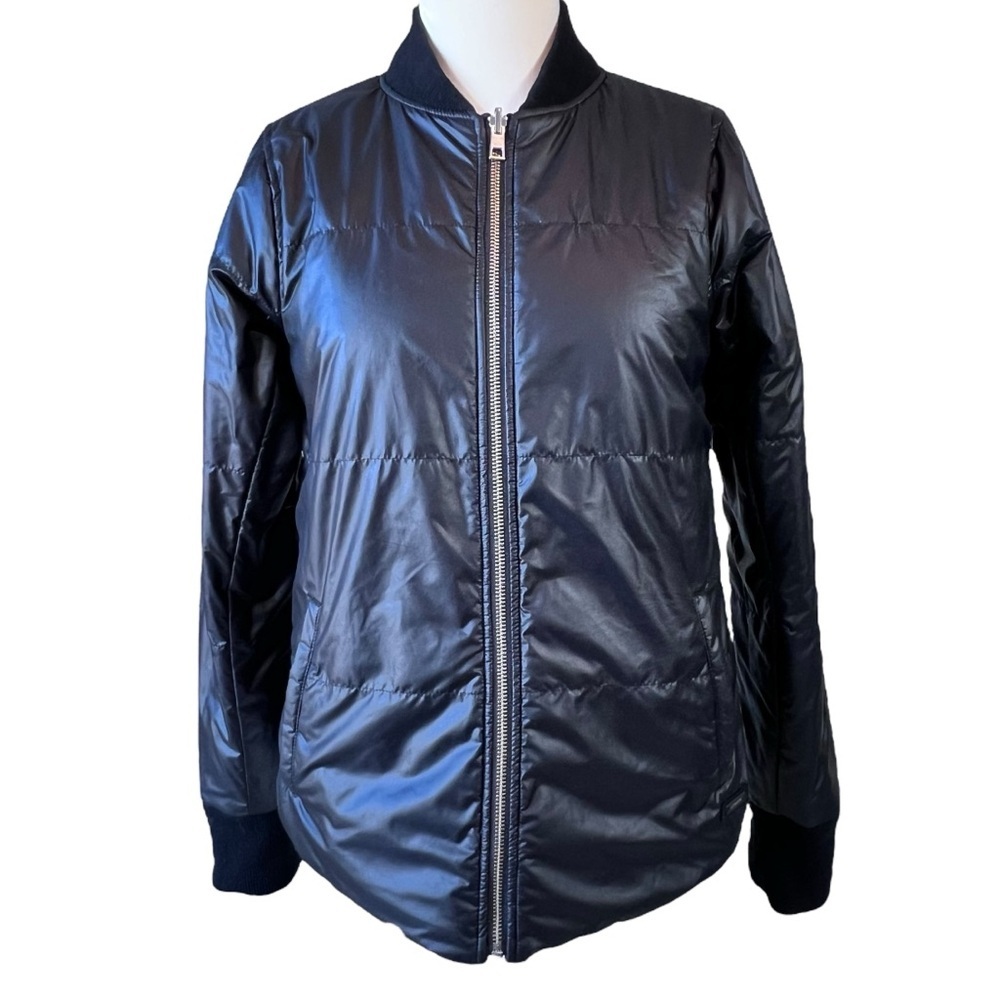 Athleta Reflective Reversible Quilted Flash Bomber Jacket